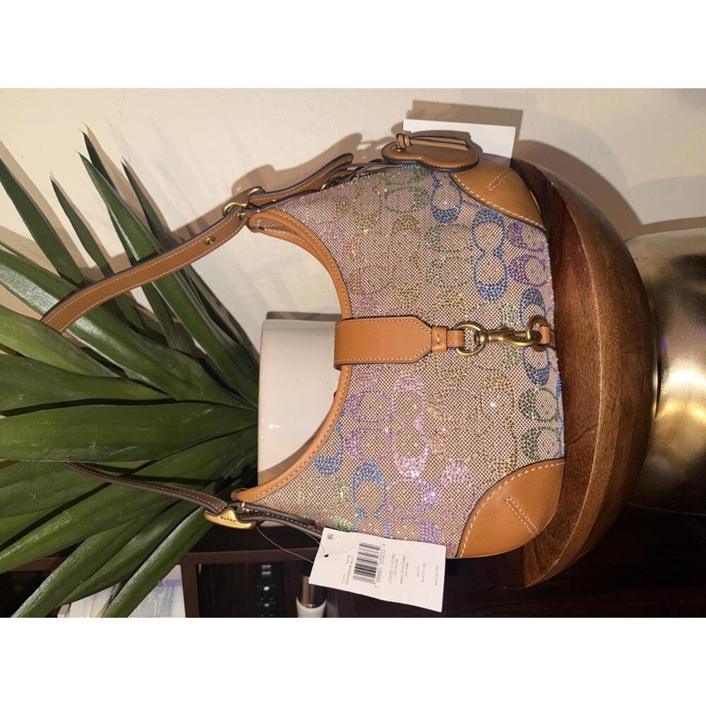 Coach rainbow crystal Hampton in signature jacquard